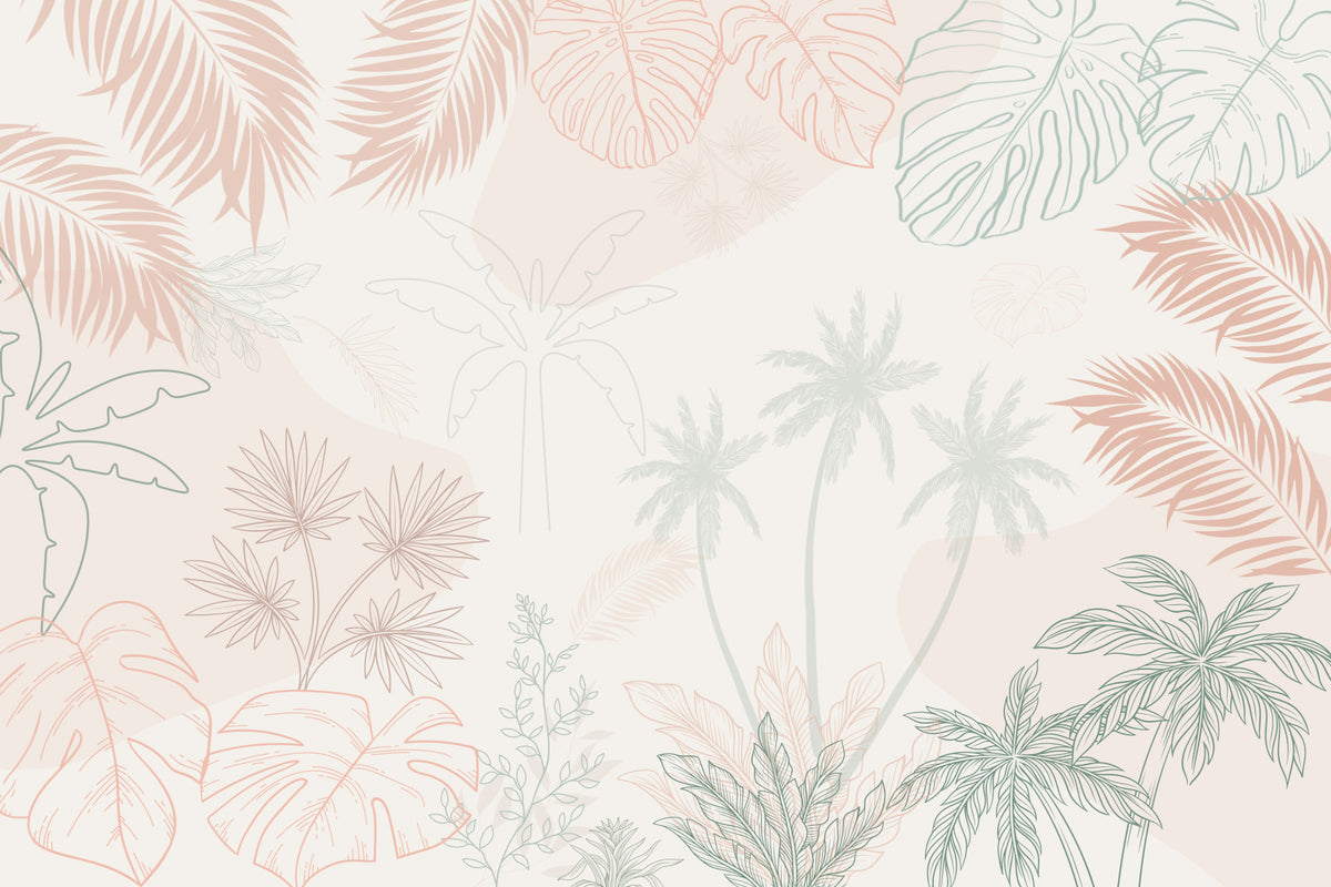 Soft Tropics Wall Mural in your room — zoomed