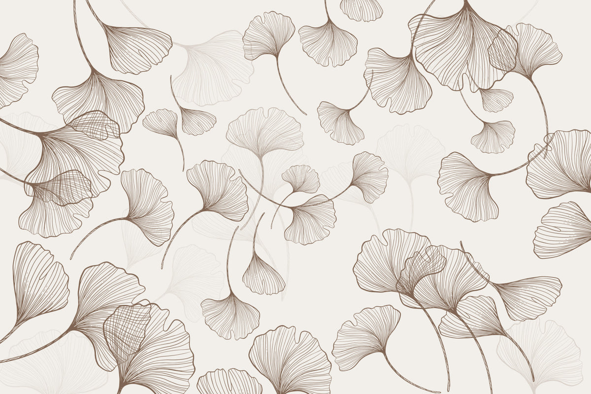 Ginkgo Whispers Wall Mural in your room — zoomed