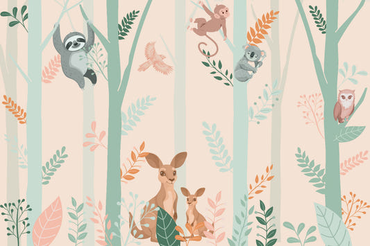 Fresque murale Amis de la forêt enchantée