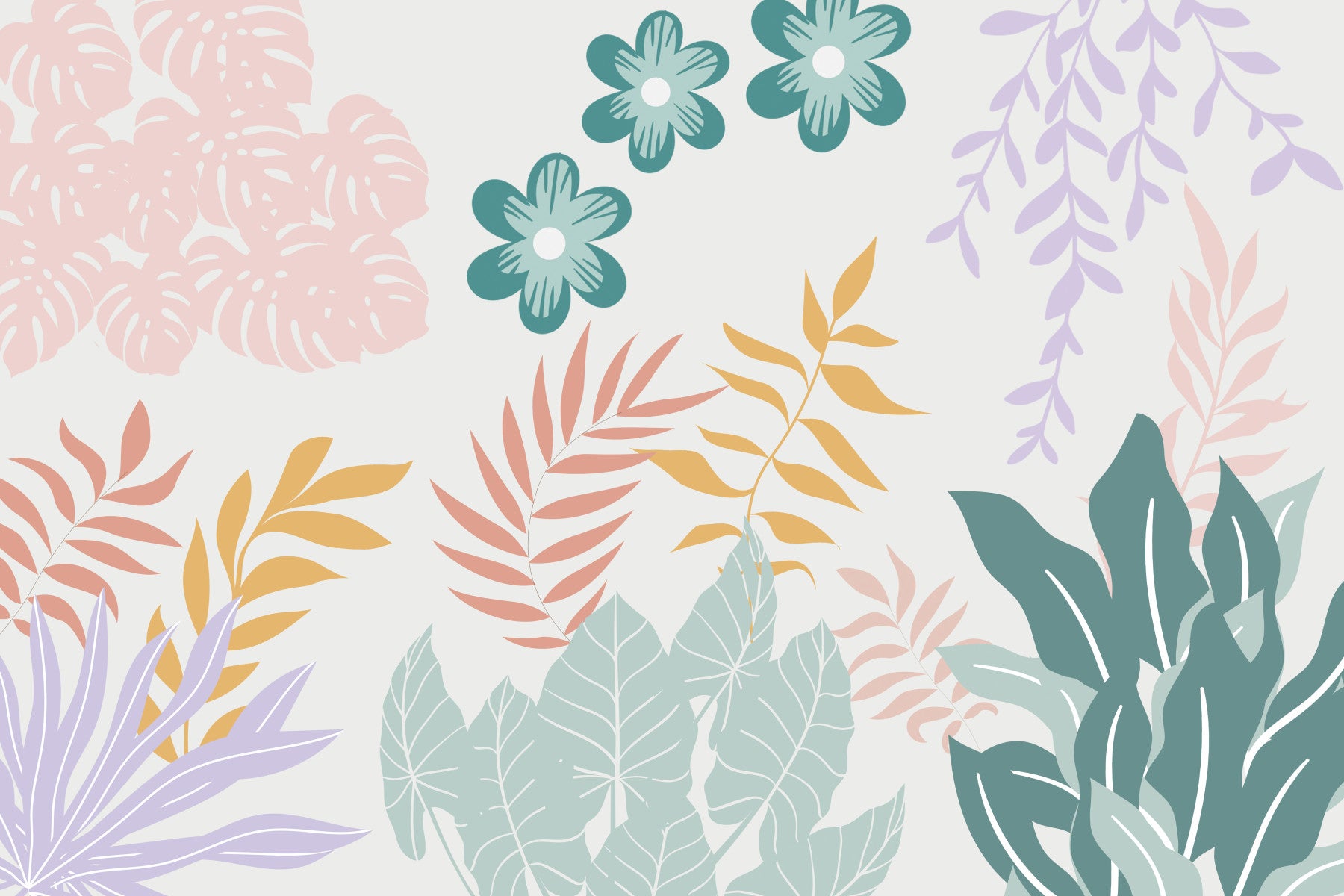 Papier peint fresque murale Boho Bloom