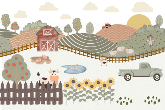 Farm Life Fun Wall Mural