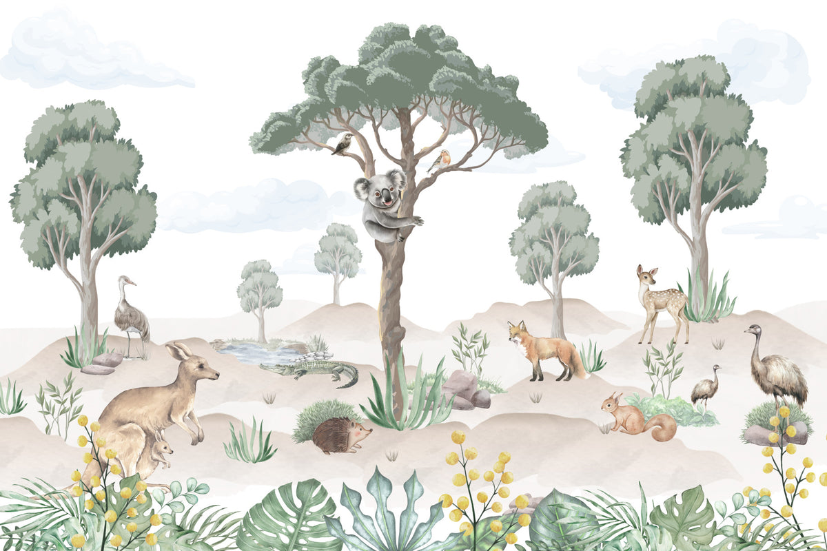 Aussie Friends Forever Wall Mural in your room