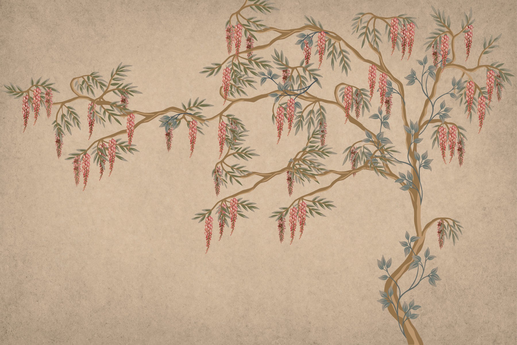 Vintage Bloom Wall Mural in your room — zoomed