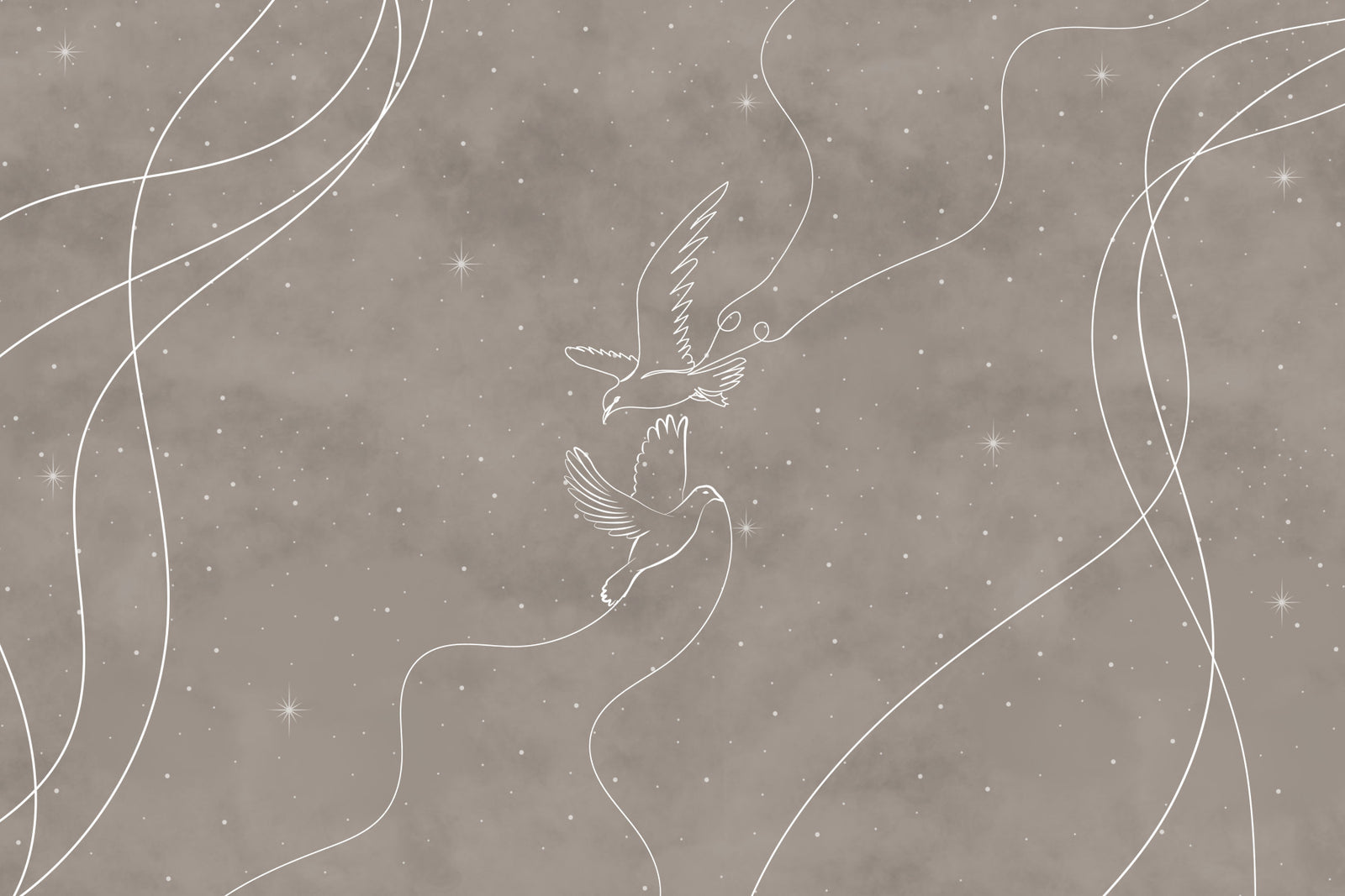 Celestial Doves Wall Mural