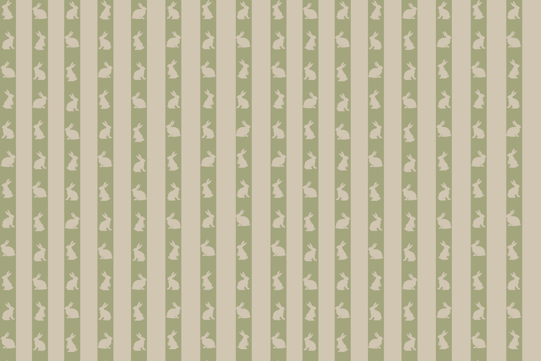 Serene Rabbit Rows Wall Mural