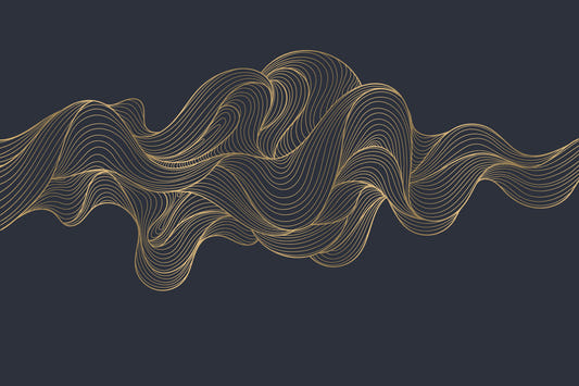 Golden Waves Wall Mural