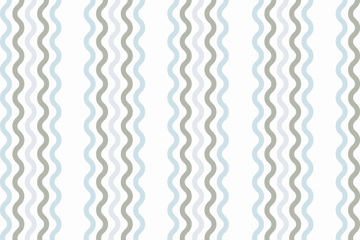 Serene Wave Lines Wall Mural in your room — zoomed