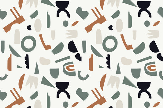 Papier peint mural formes organiques abstraites
