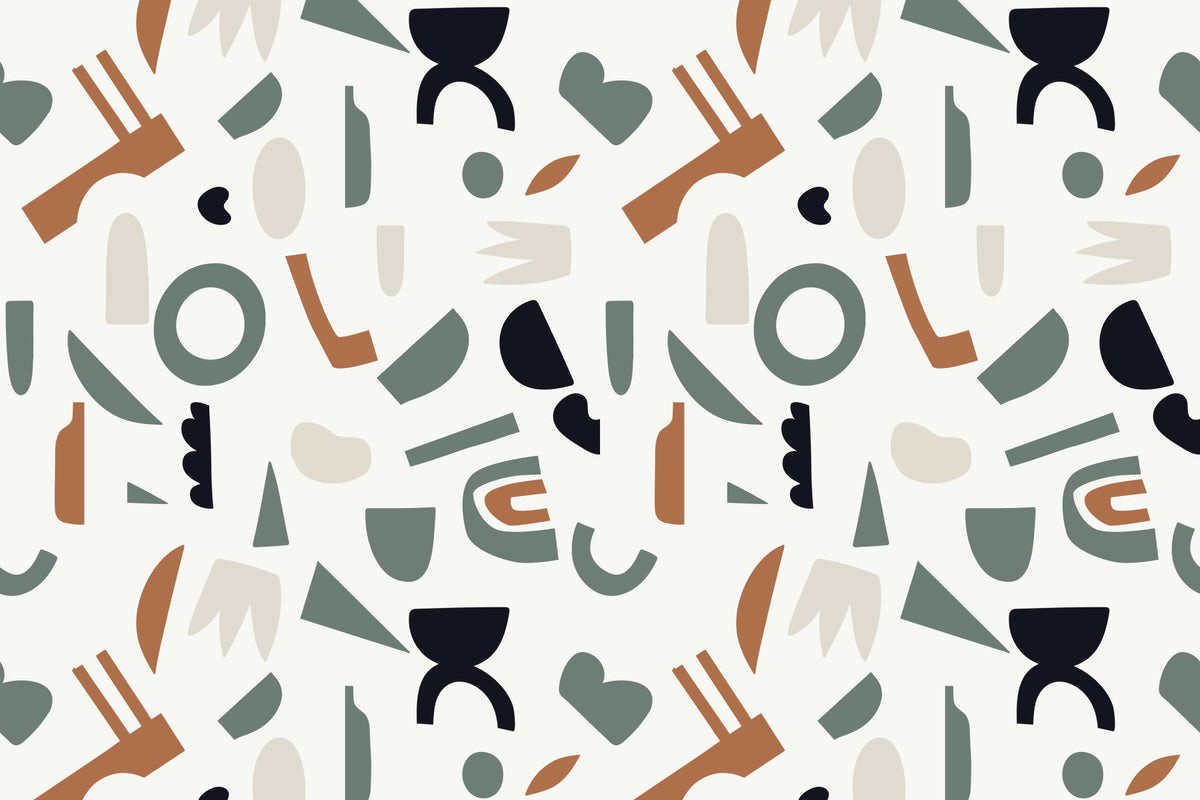 Papier peint mural formes organiques abstraites