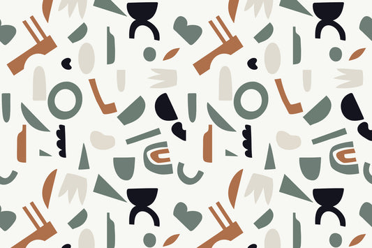 Papier peint mural formes organiques abstraites