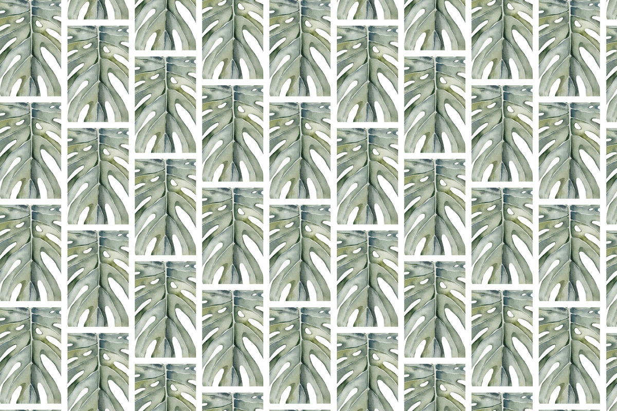 Tropical Greens Wall Mural in your room — zoomed