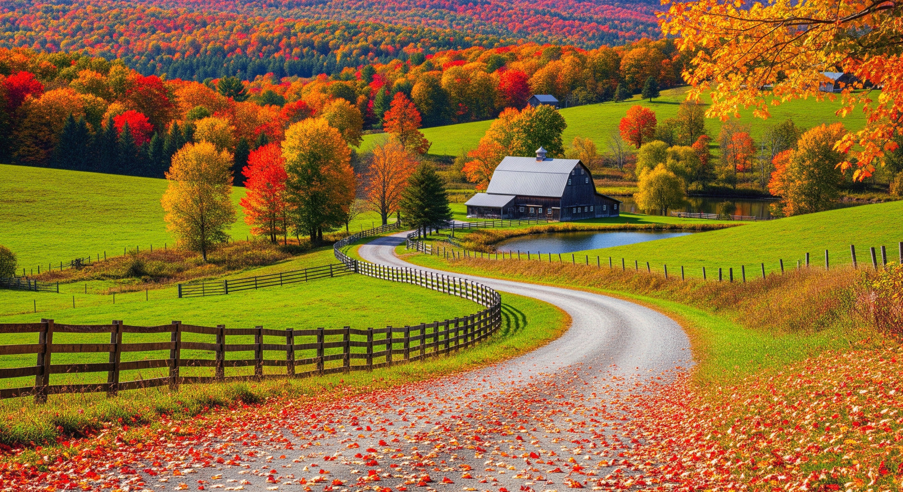 Autumnal Farm Charm Wall Mural