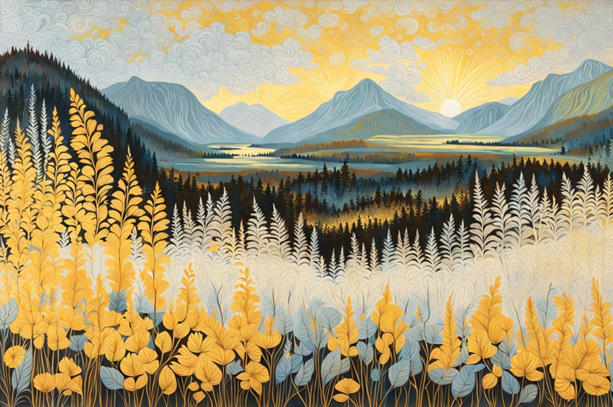 Sunlit Slopes Wall Mural in your room — zoomed