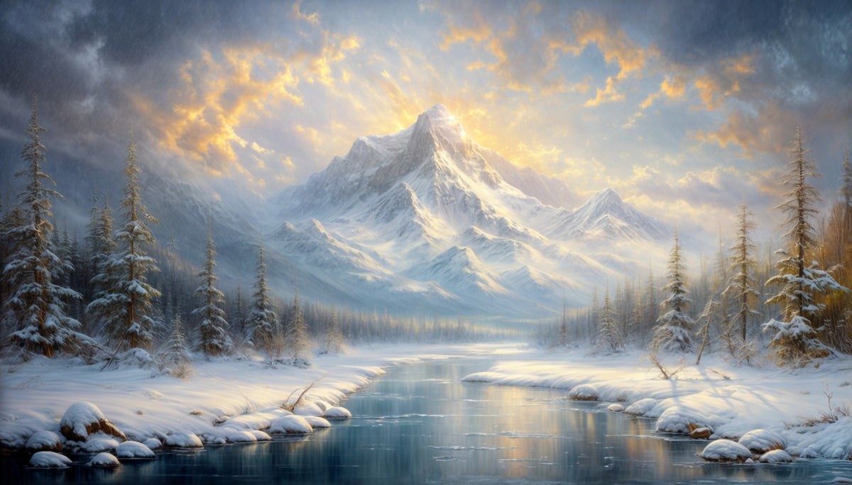 Golden Peak Serenity Wall Mural in your room