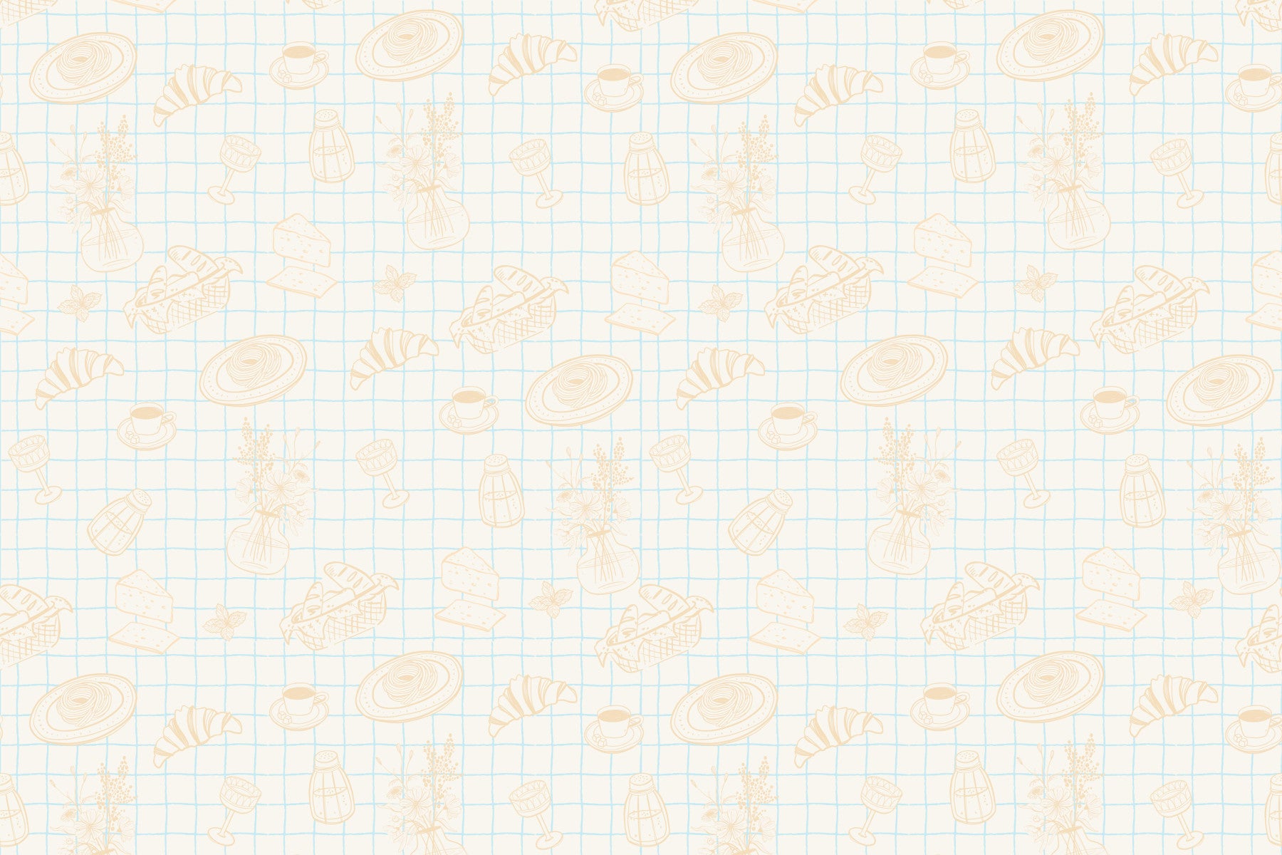 Fresque murale Gourmet Doodles