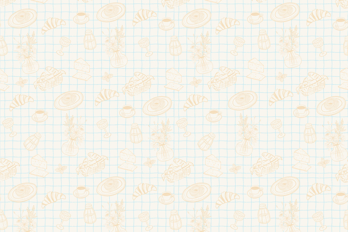 Gourmet Doodles Wall Mural in your room — zoomed
