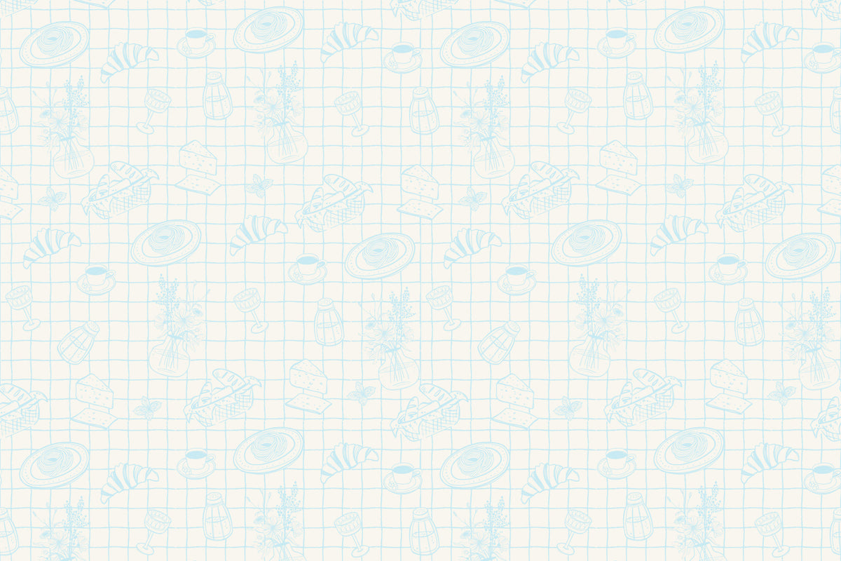 Bistro Grid Wall Mural in your room