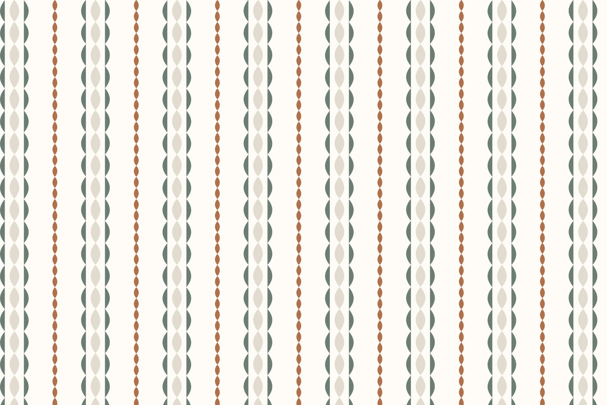 Retro Stripe Serenity Wall Mural in your room — zoomed