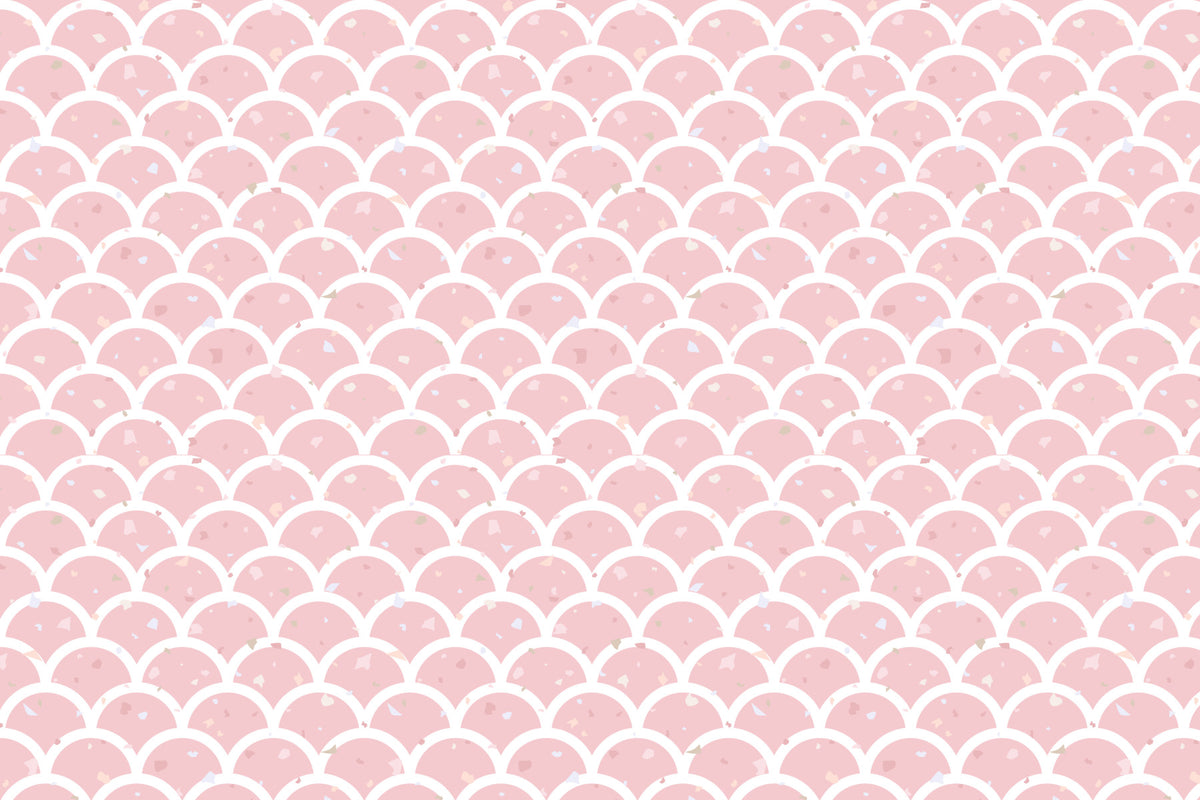 Blush Terrazzo Scales Wallpaper⁠ in your room — zoomed