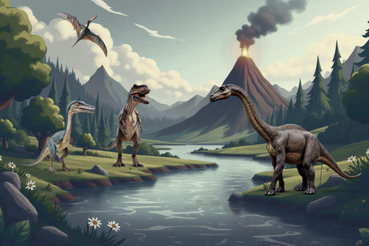 Fresque murale Vallée de la Rivière des Dinosaures