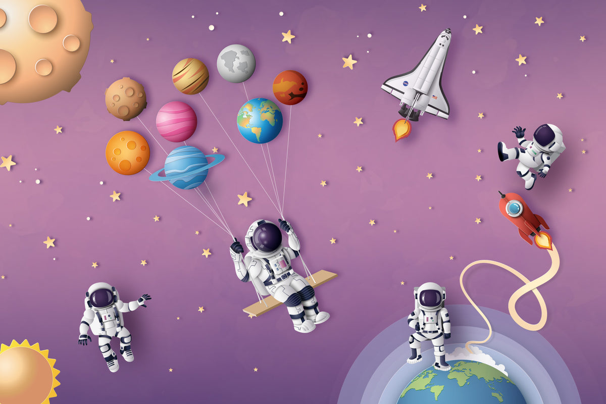 Cosmic Dreams Wall Mural in your room — zoomed