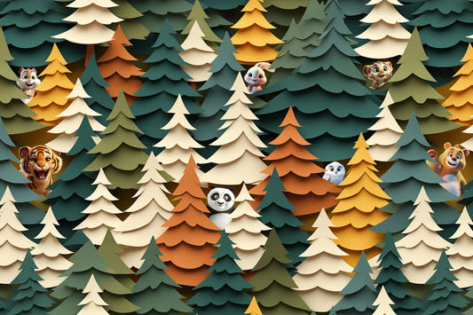 Fresque murale Woodland Peek-a-Boo
