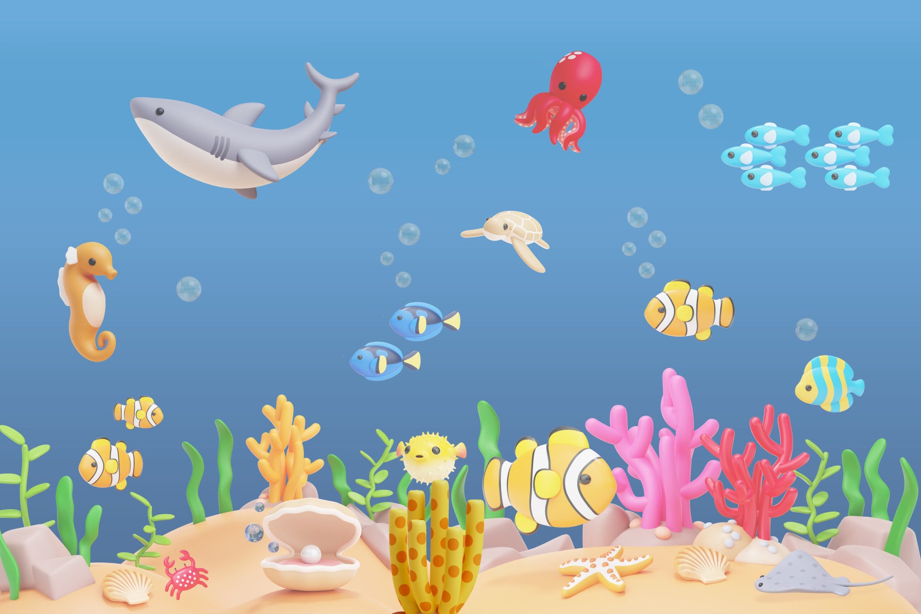Ocean Buddies Wall Mural