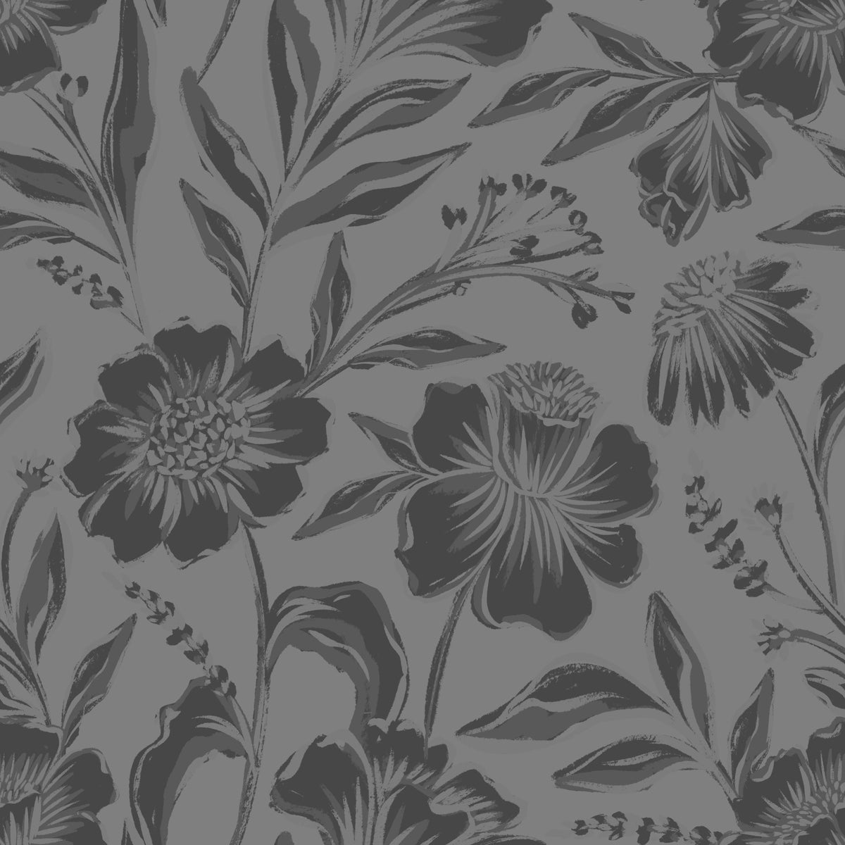 Floral Shadows Wallpaper⁠ in your room — zoomed