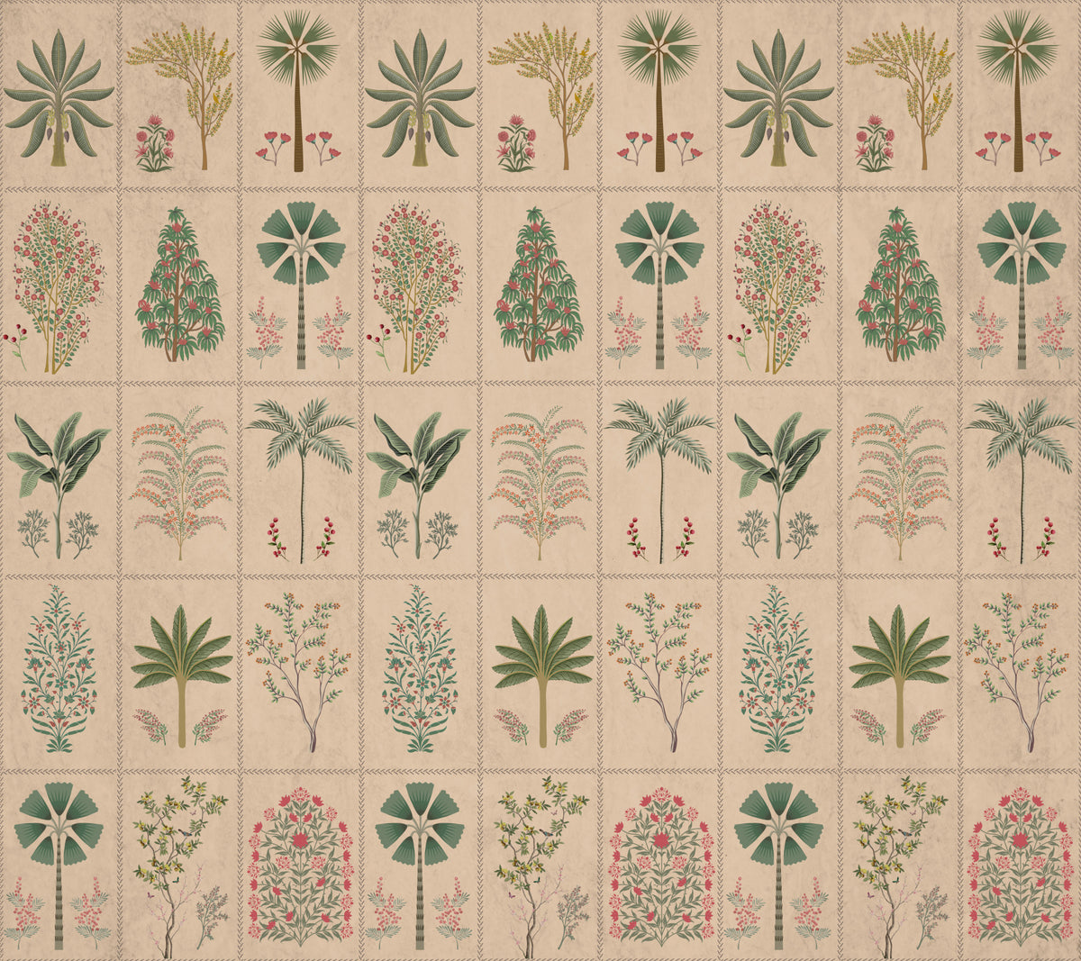 Vintage Garden Tile Wall Mural