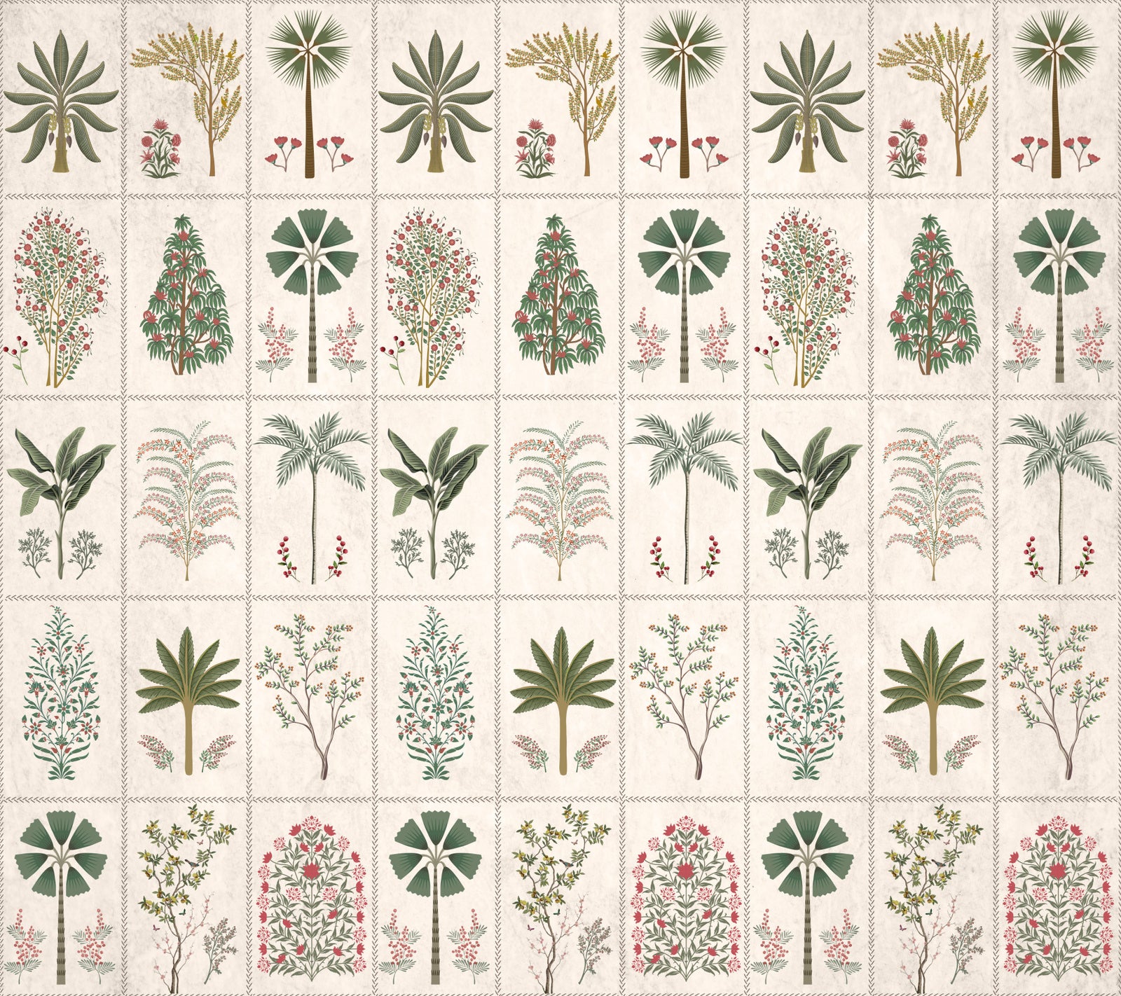 Botanical Block Print Wall Mural