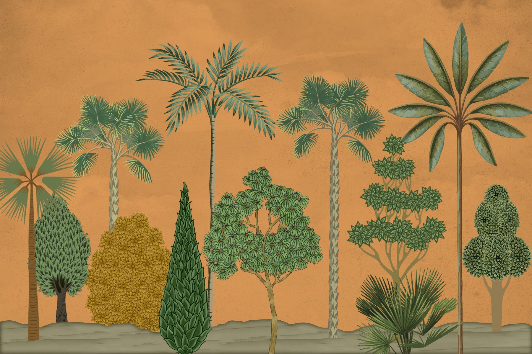 Fresque murale Palmier Terreux in your room — zoomed
