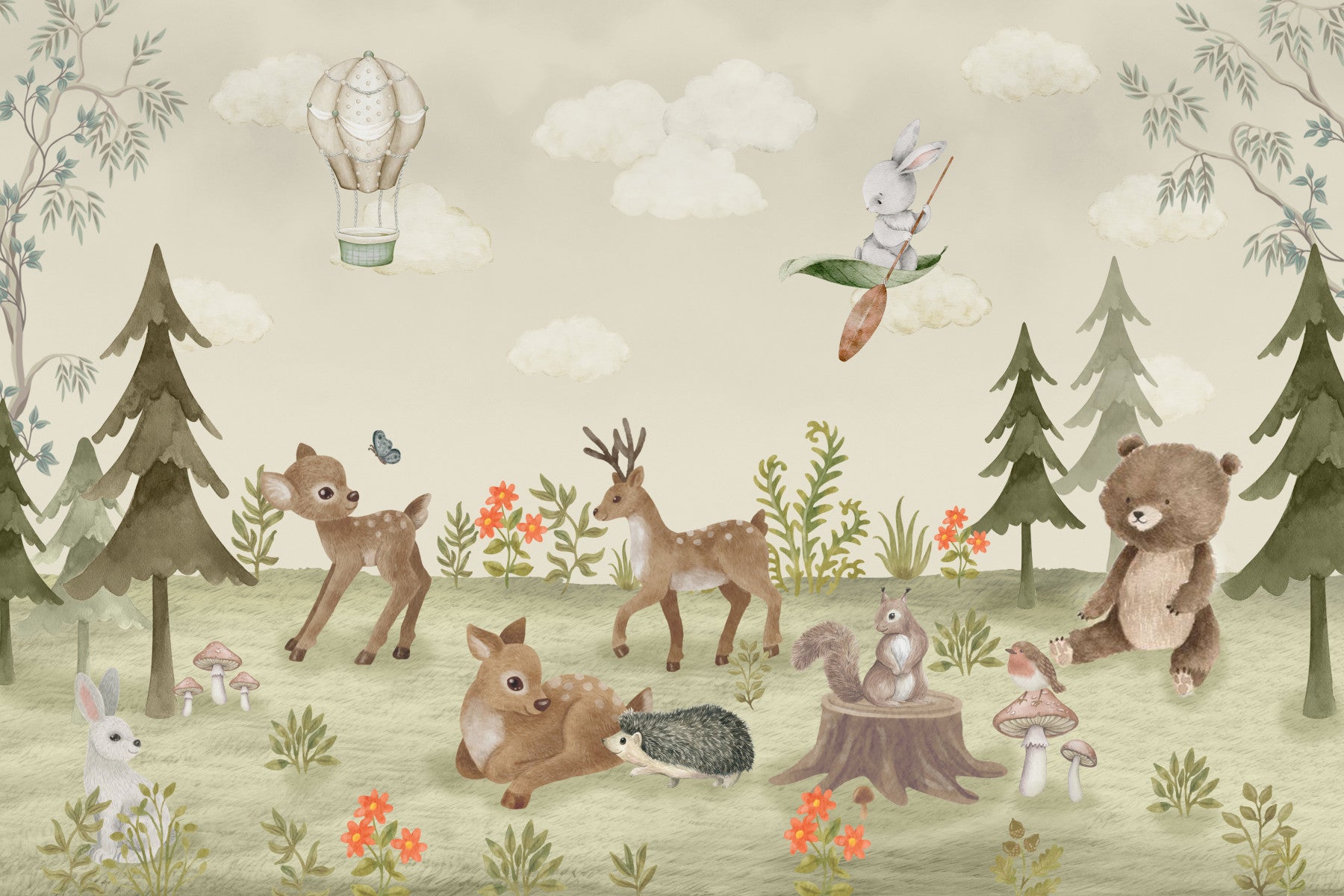 Forest Tales Wall Mural in your room — zoomed