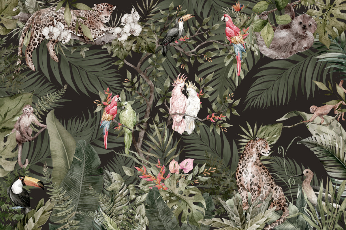 Jungle Whispers Wall Mural in your room