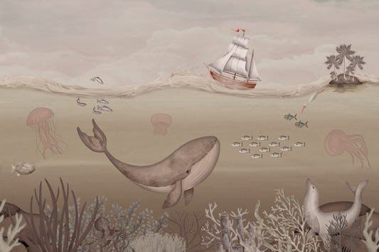 Whale's Journey Wall Mural