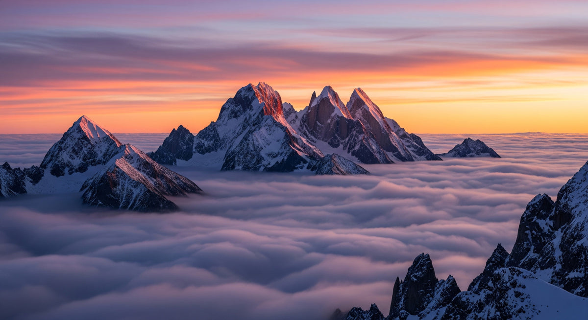 Murale murale Montagnes dans les nuages