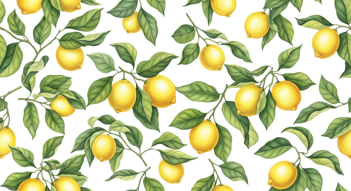 Zesty Lemons Wall Mural in your room — zoomed