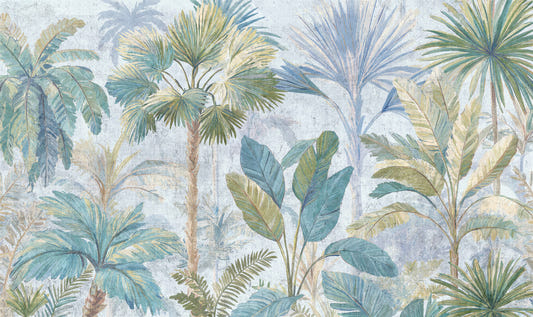 Fresque murale de jour Palmiers Azur