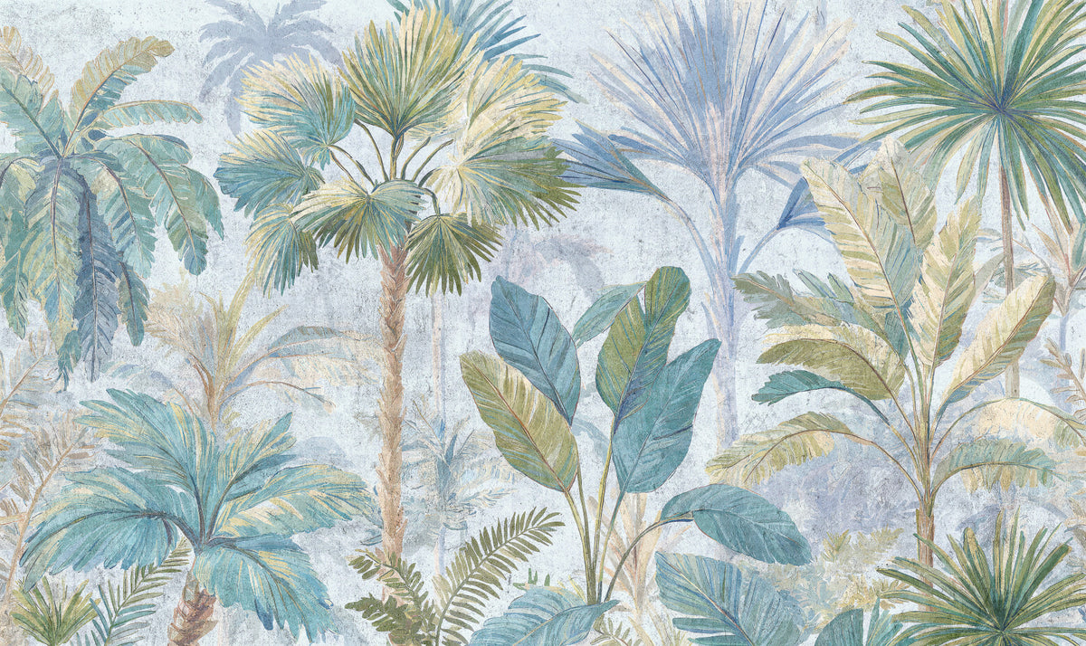 Fresque murale de jour Palmiers Azur in your room — zoomed