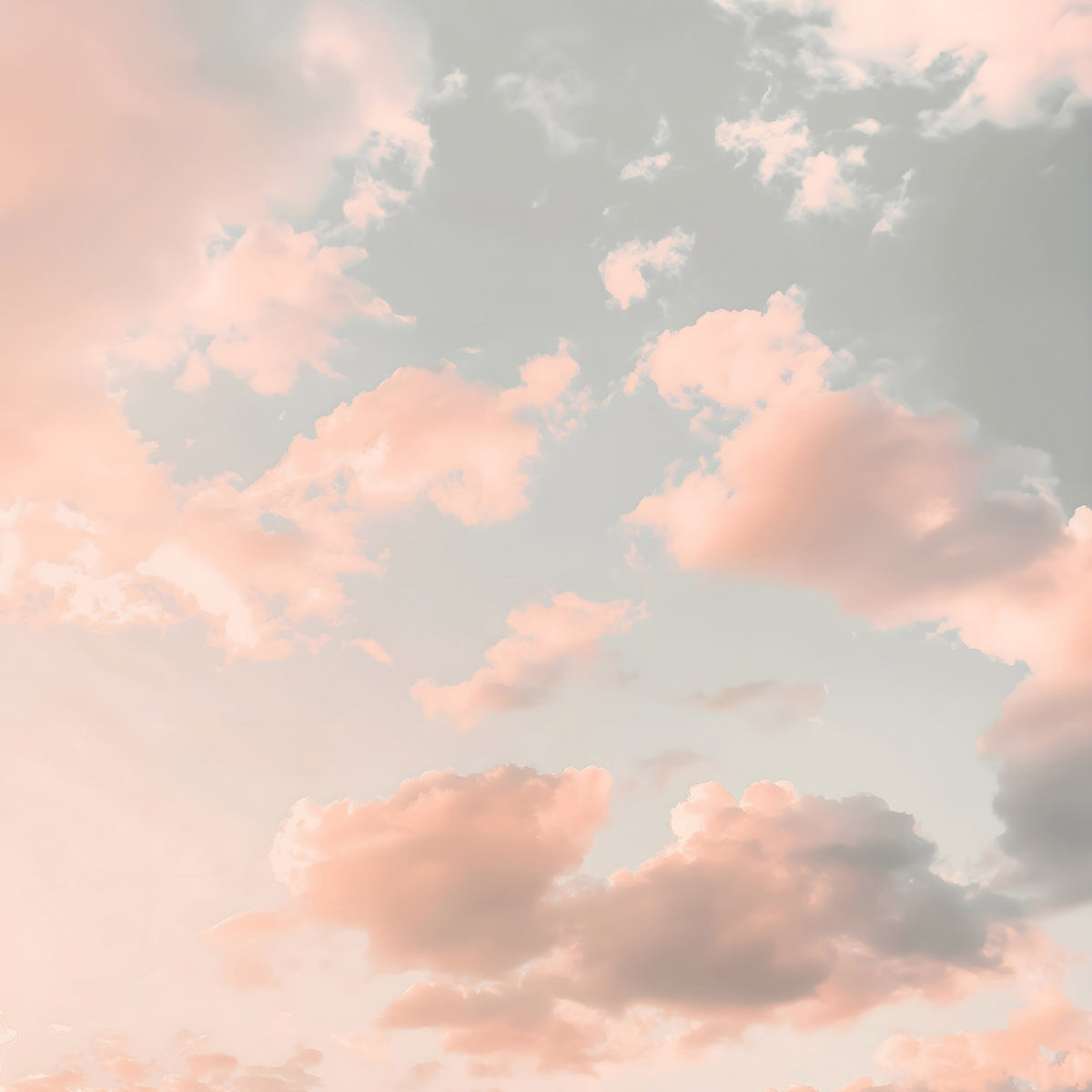 Peach Pastel Sky Dreamy Cloudscape Wall Mural in your room