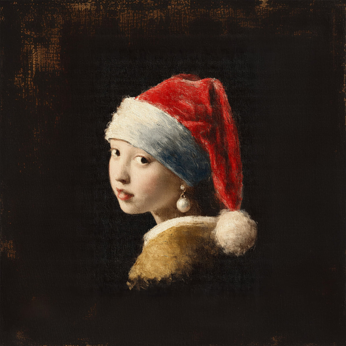 Vermeer Christmas Girl with Pearl Earring Wall Mural in your room — zoomed