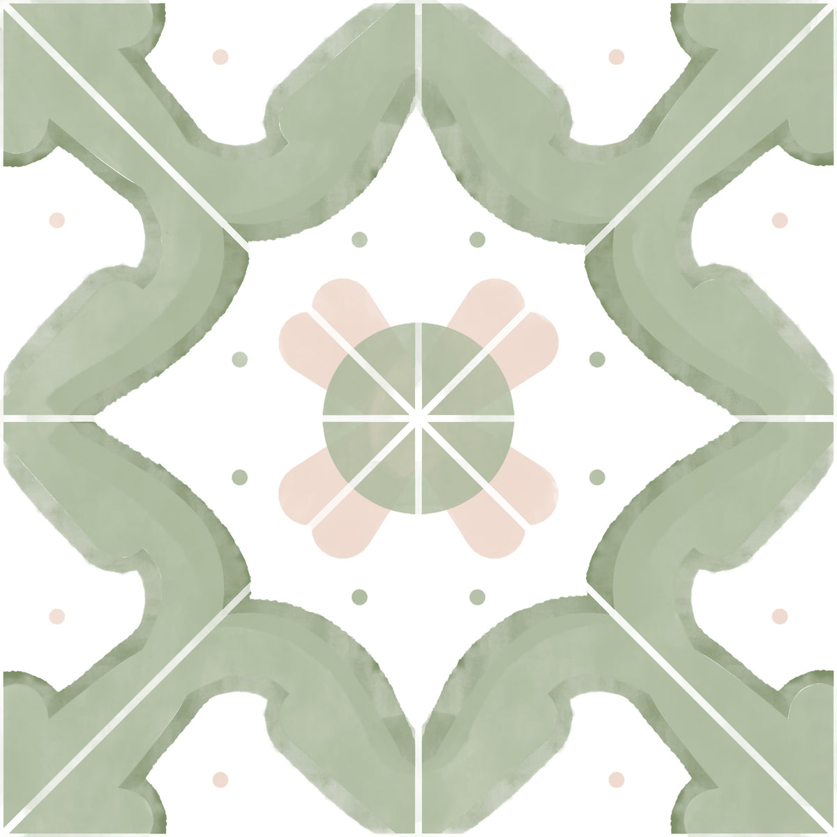 Classic Sage Kitchen Tiles Wallpaper⁠ in your room — zoomed