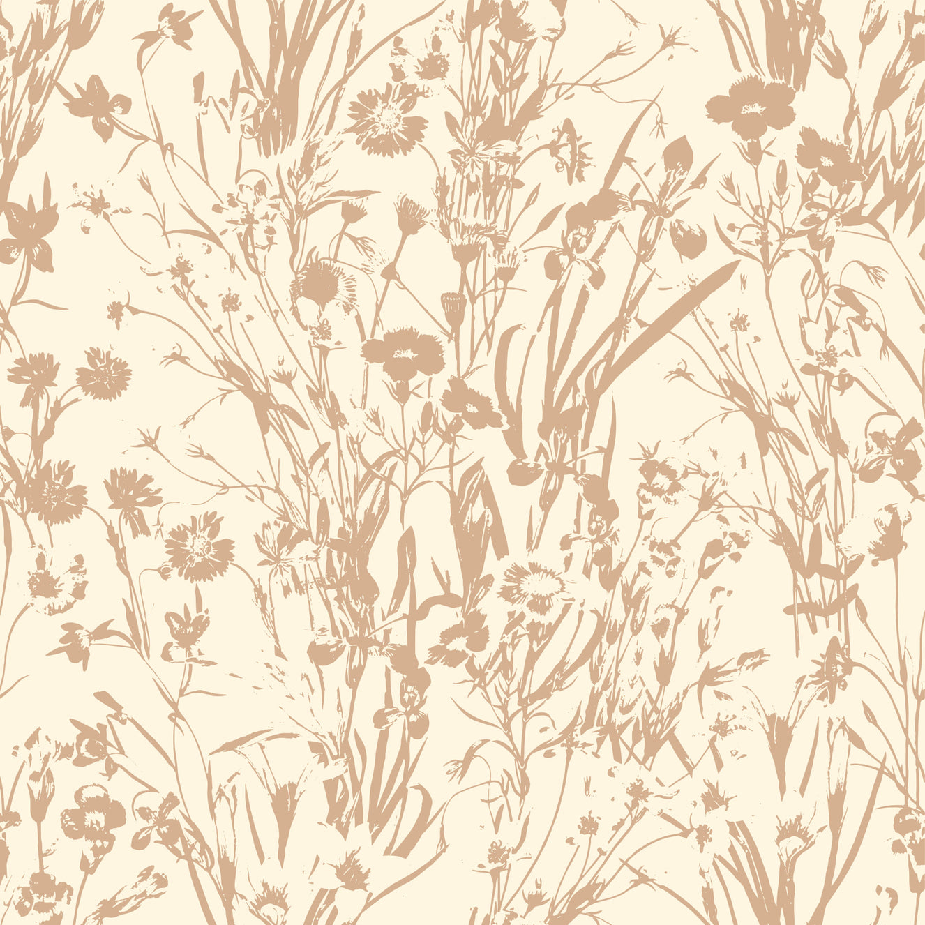 Papier peint imprimé crème nature