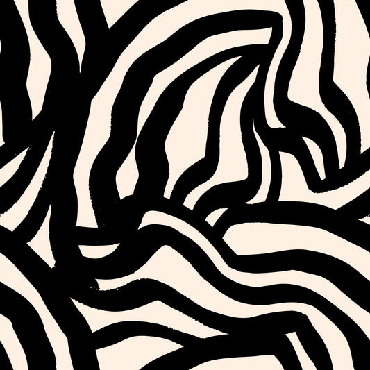 Papier peint à lignes noires ondulées peintes à la main⁠