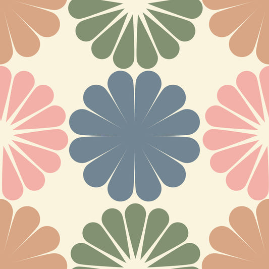 Pastel Geometric Flowers Wallpaper‚Å†