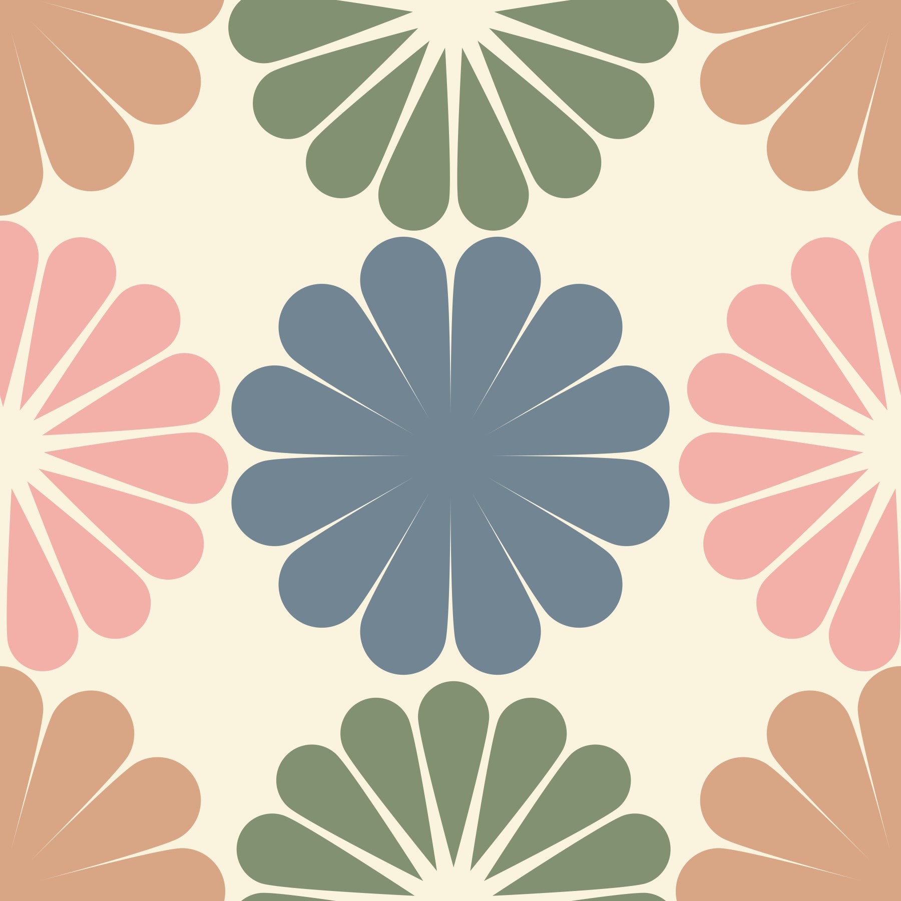 Pastel Geometric Flowers Wallpaper⁠