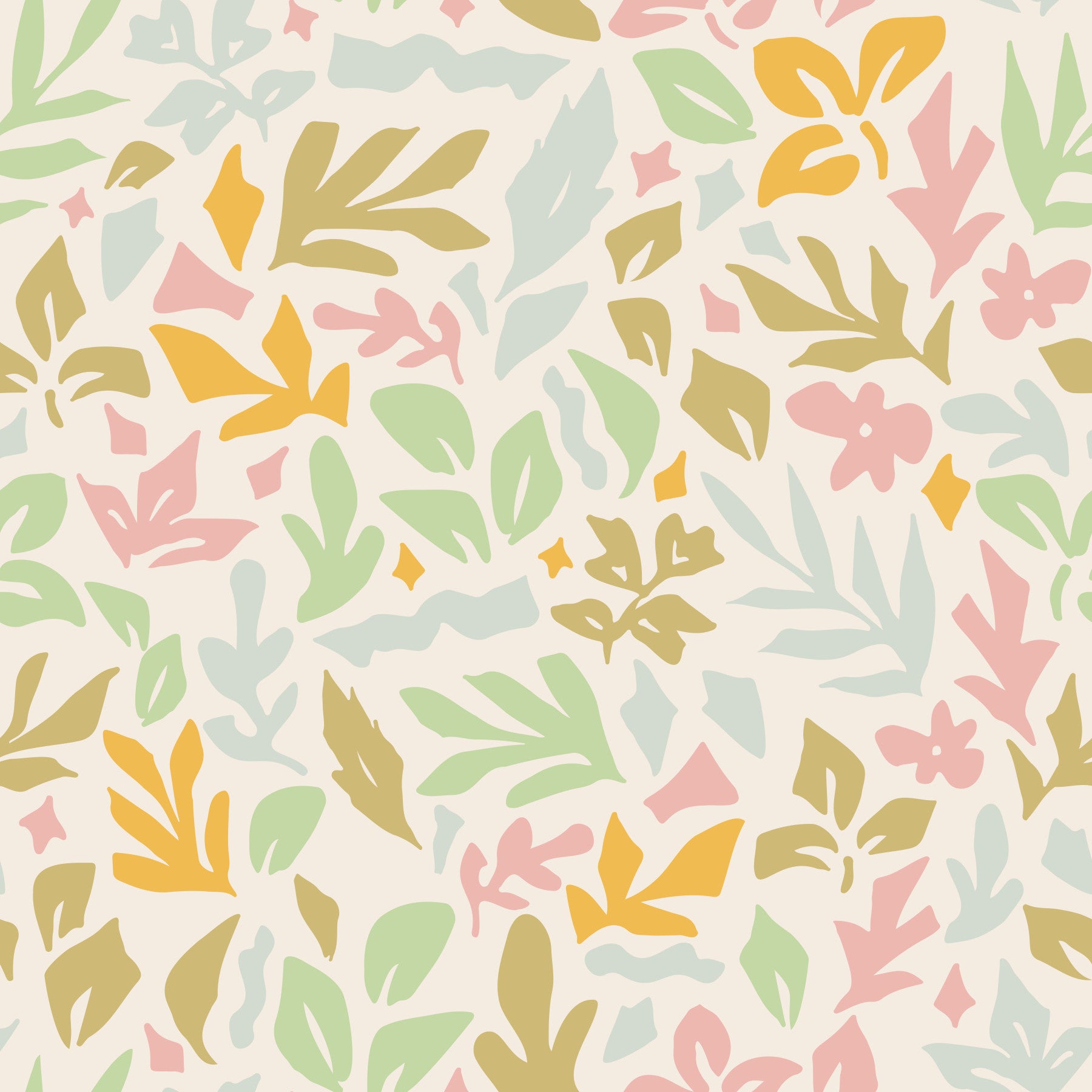 Papier peint à motifs botaniques abstraits in your room — zoomed