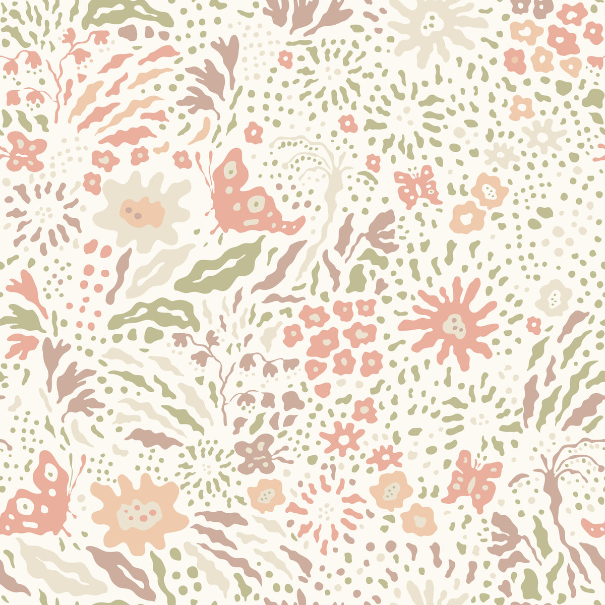 Subtle Pink Meadow Wallpaper⁠ in your room
