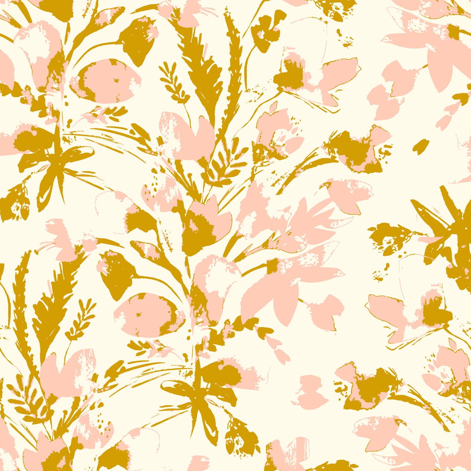 Papier peint floral d'été peint à la main⁠
