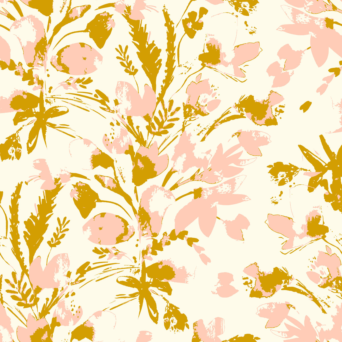 Hand Painted Summer Floral Wallpaper⁠