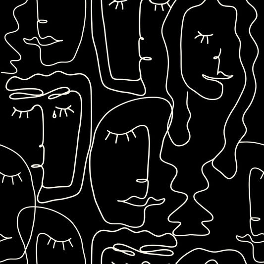 Papier peint Visages en contour